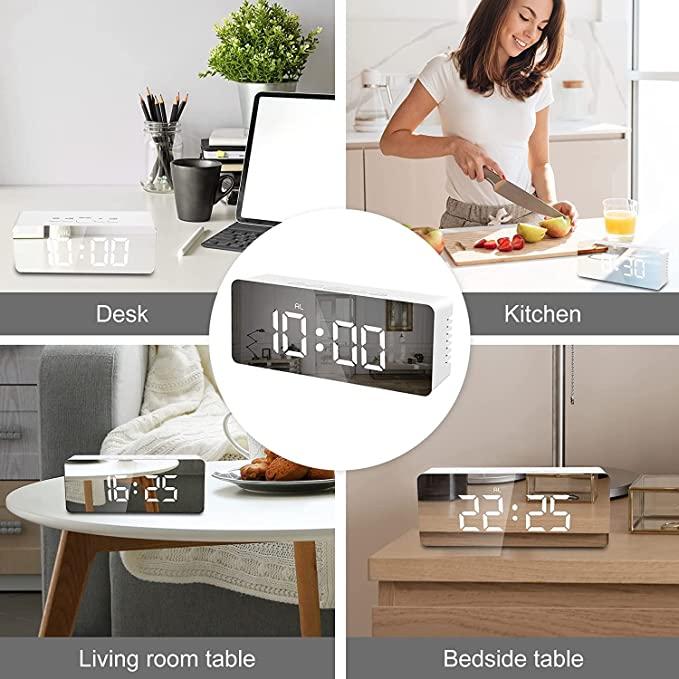 Revoltix™ MirrorTime — LED Smart Alarm Clock