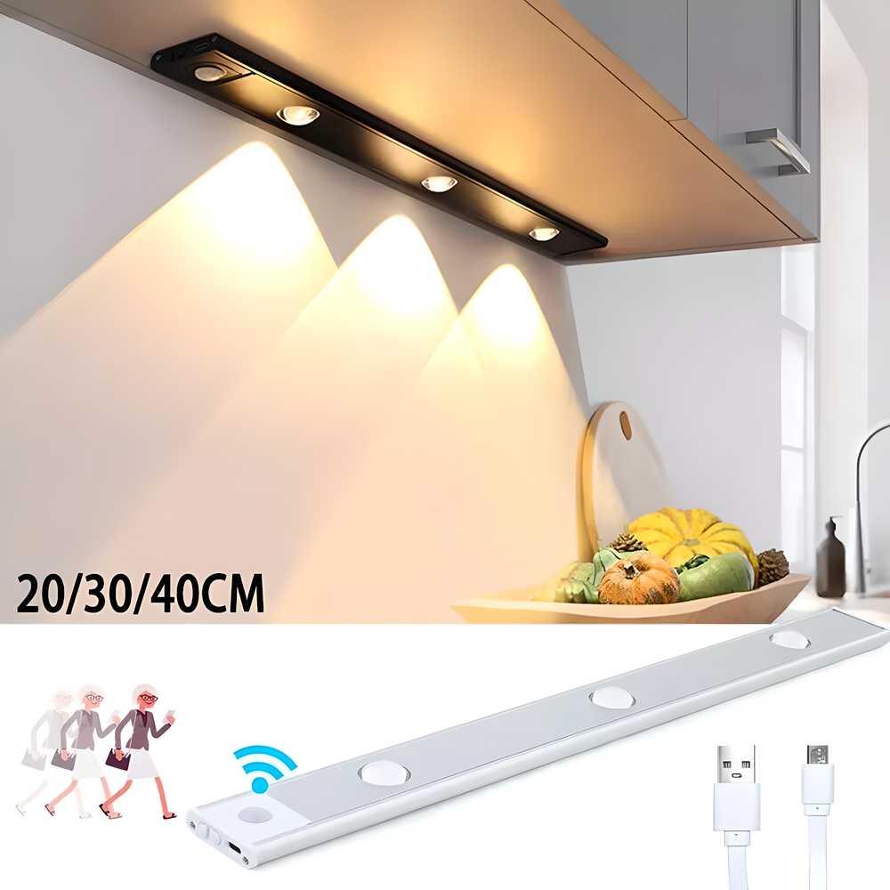 Revoltix™ LumiSense — LED PIR Motion Sensor Cabinet Light (USB Rechargeable)