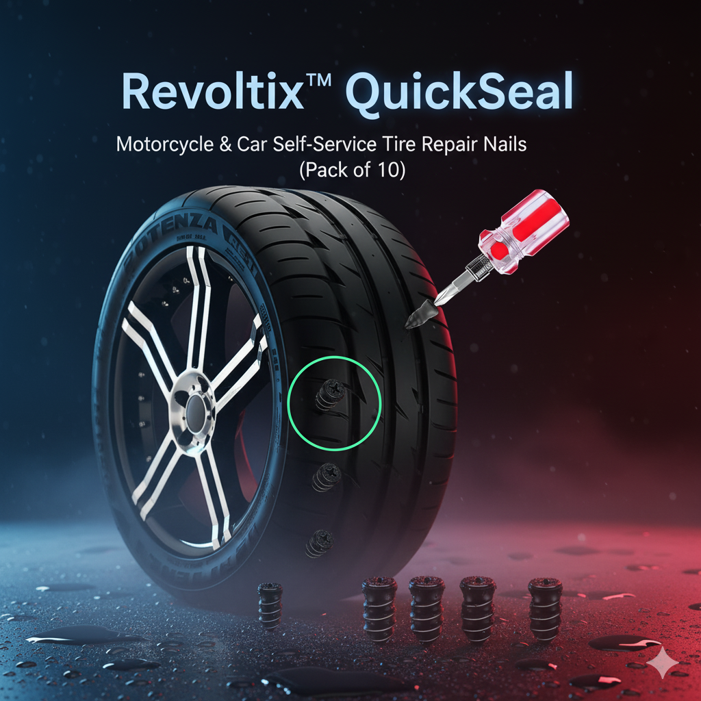 Revoltix™ QuickSeal — Motorcycle & Car Self-Service Tire Repair Nails (Pack of 10)